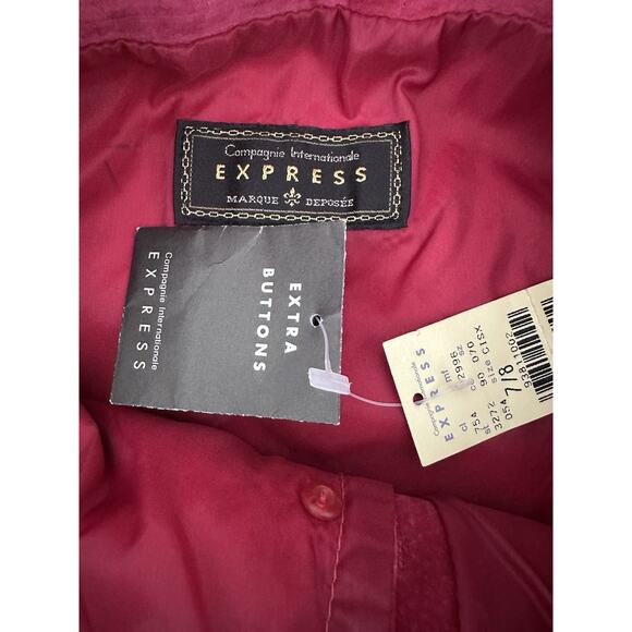 Vintage 90s genuine suede hot pink mini skirt button front size 7 8 A Line NWT - Picture 7 of 7